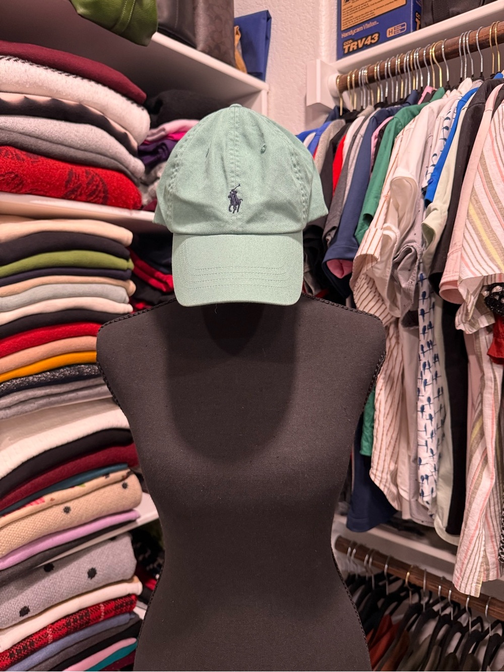 Polo by Ralph Lauren Light Mint Green Baseball Cap with Navy Pony